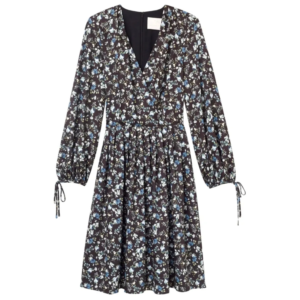 Gal Meets Glam Hope Satinique Tie Cuff Dress